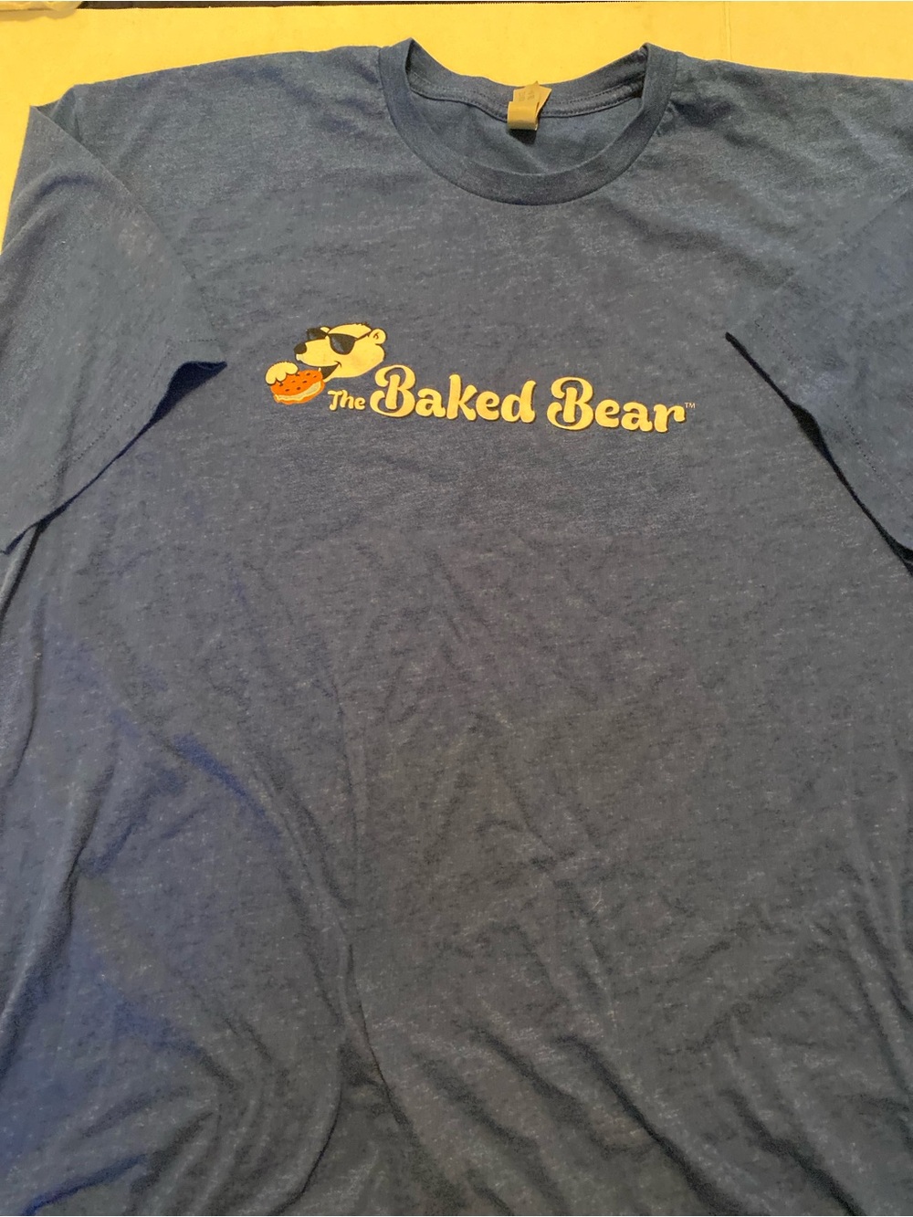 Source Unknown Navy 'The Baked Bear' Logo Tee with Yellow Graphic